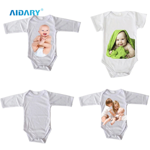 AIDARY Customized Logo Printing Sublimation Blank Short Sleeve Infants Baby Cloth , Baby Suit 