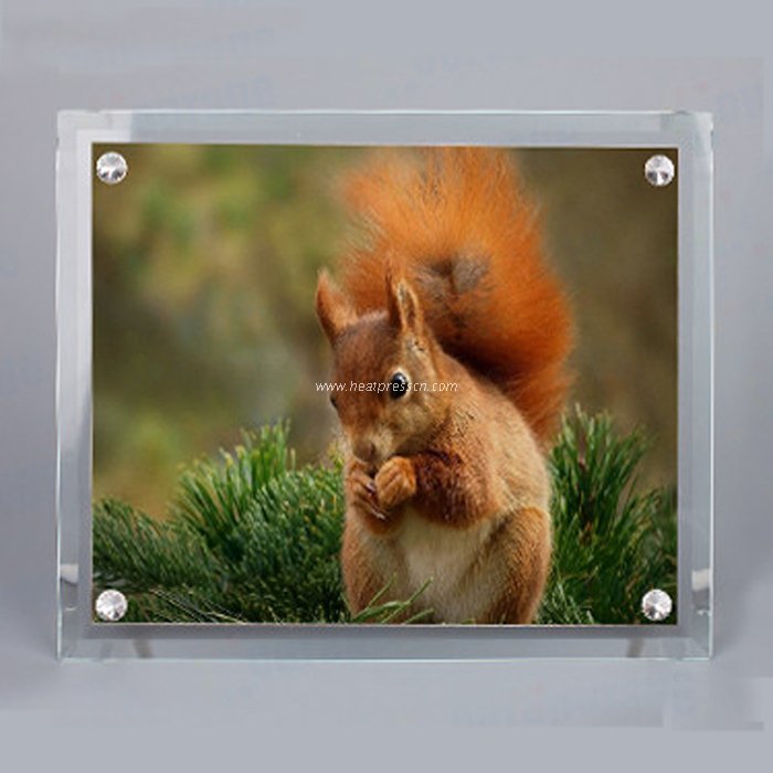 16"Bevel Crystal Photo Frame with Four Holes BL13