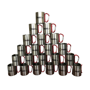Xdubai Promotional 10 oz. Carabiner Handle Stainless Steel Mugs